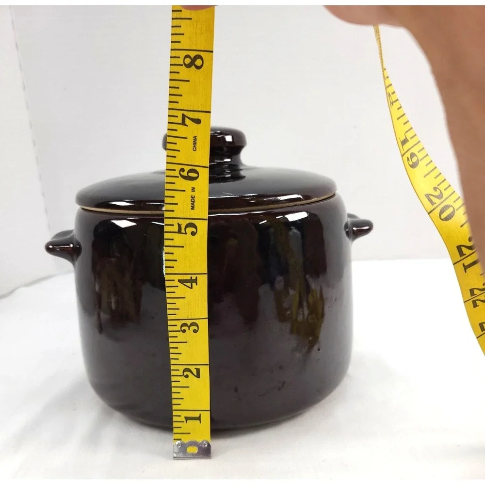 West Bend Vintage Bean Pot Crock Brown Glazed Stoneware USA Pottery 1950's